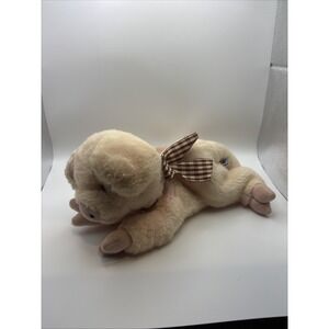 Vintage A&A Plush Flopsies Collection Bean Filled Pink Pig Stuffed Animal